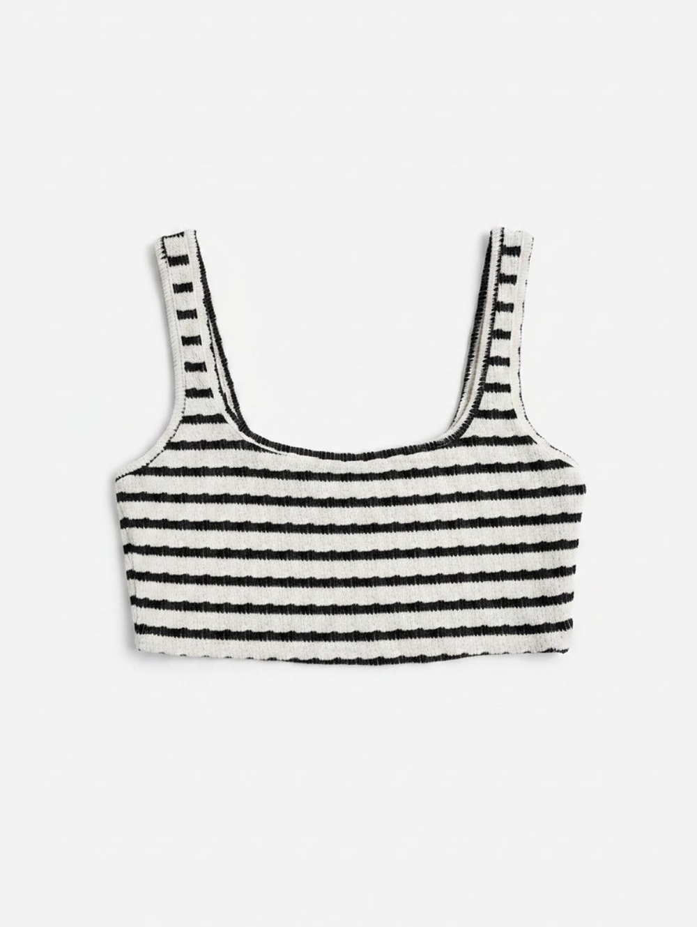 NWT! 21 Saints Striped Knit Cropped Tank Top - Black & White - Picture 3 of 4